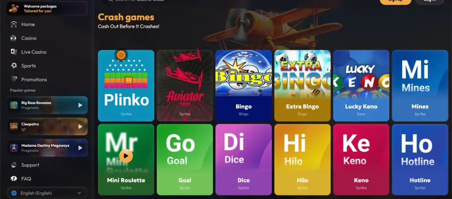 Code bonus Mad casino avec free spins et bonus de dépôt